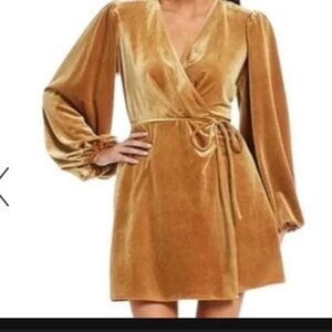 Gianni Bini Gold Long Sleeve Dress